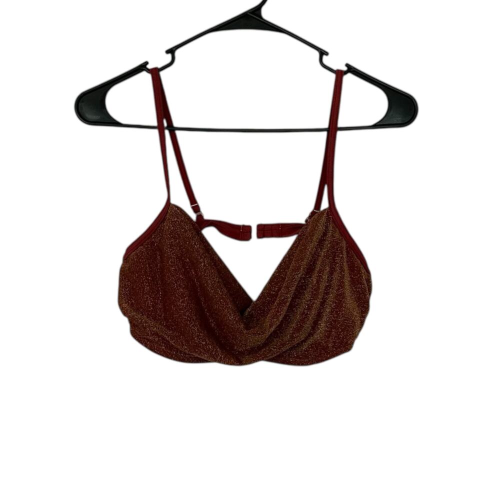 Sun Streak by Newport News NWT Bikini Top Size 12 Shimmer Summer Beach Vacation